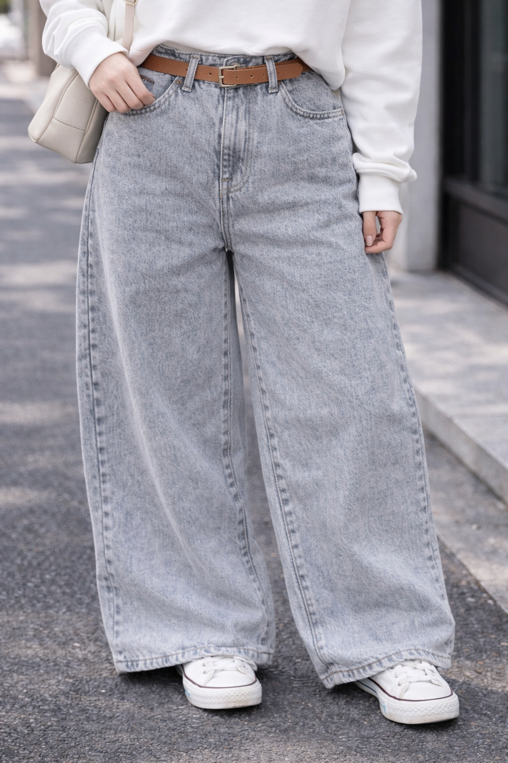 Wide-Leg High-Waist Denim Pants – Softelle