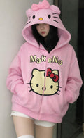 Softelle Kawaii Zip Hoodie – Cute Cat Style